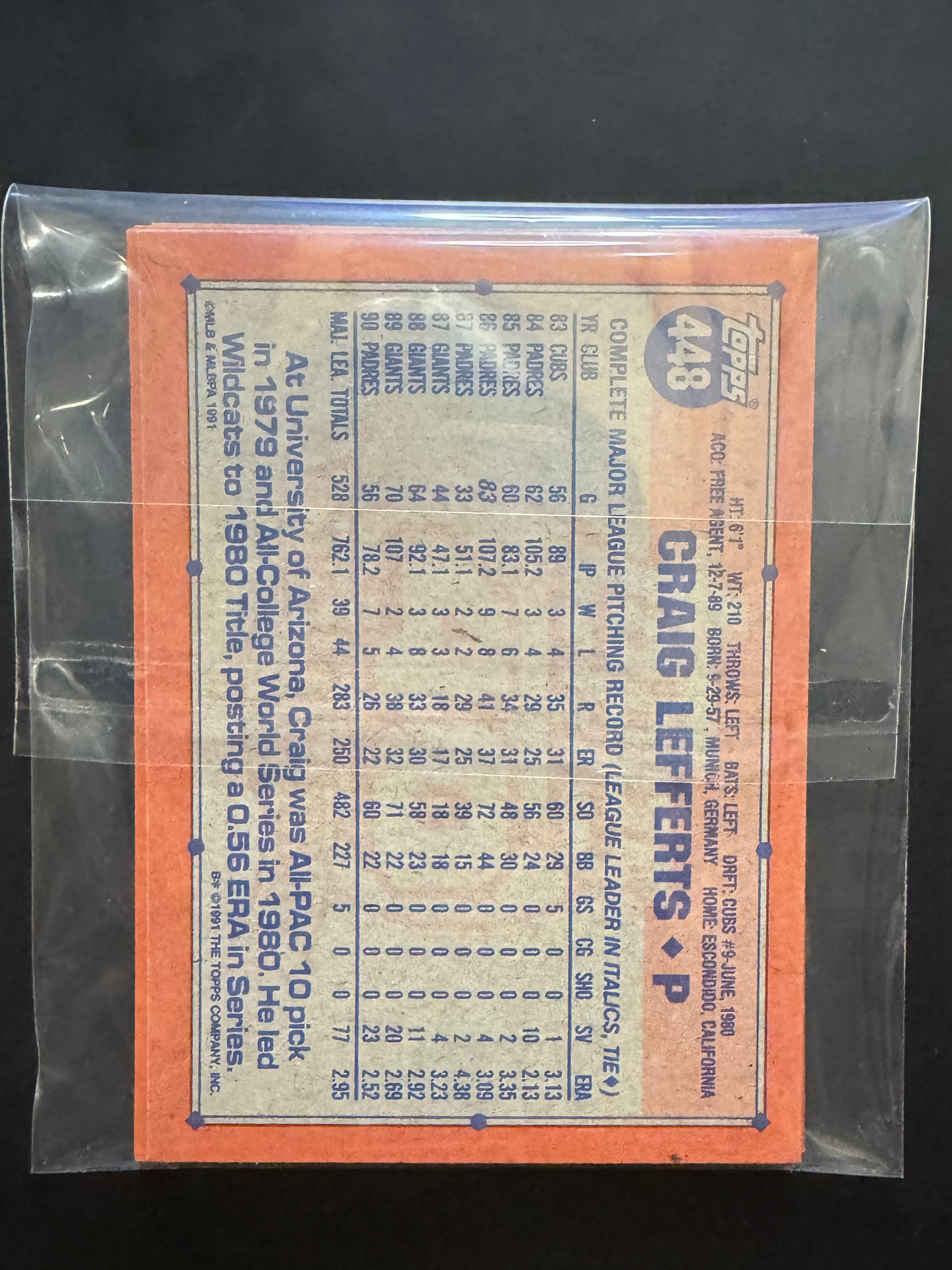 1991 Topps San Diego Padres Team Lot