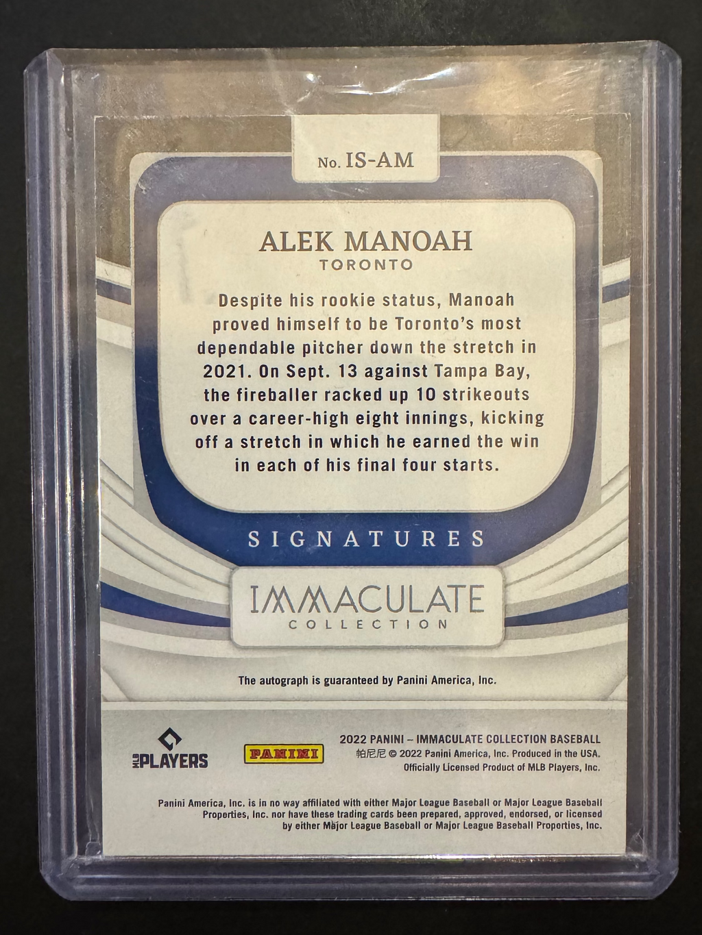 Alek Manoah Immaculate Collection Autographed 2/5