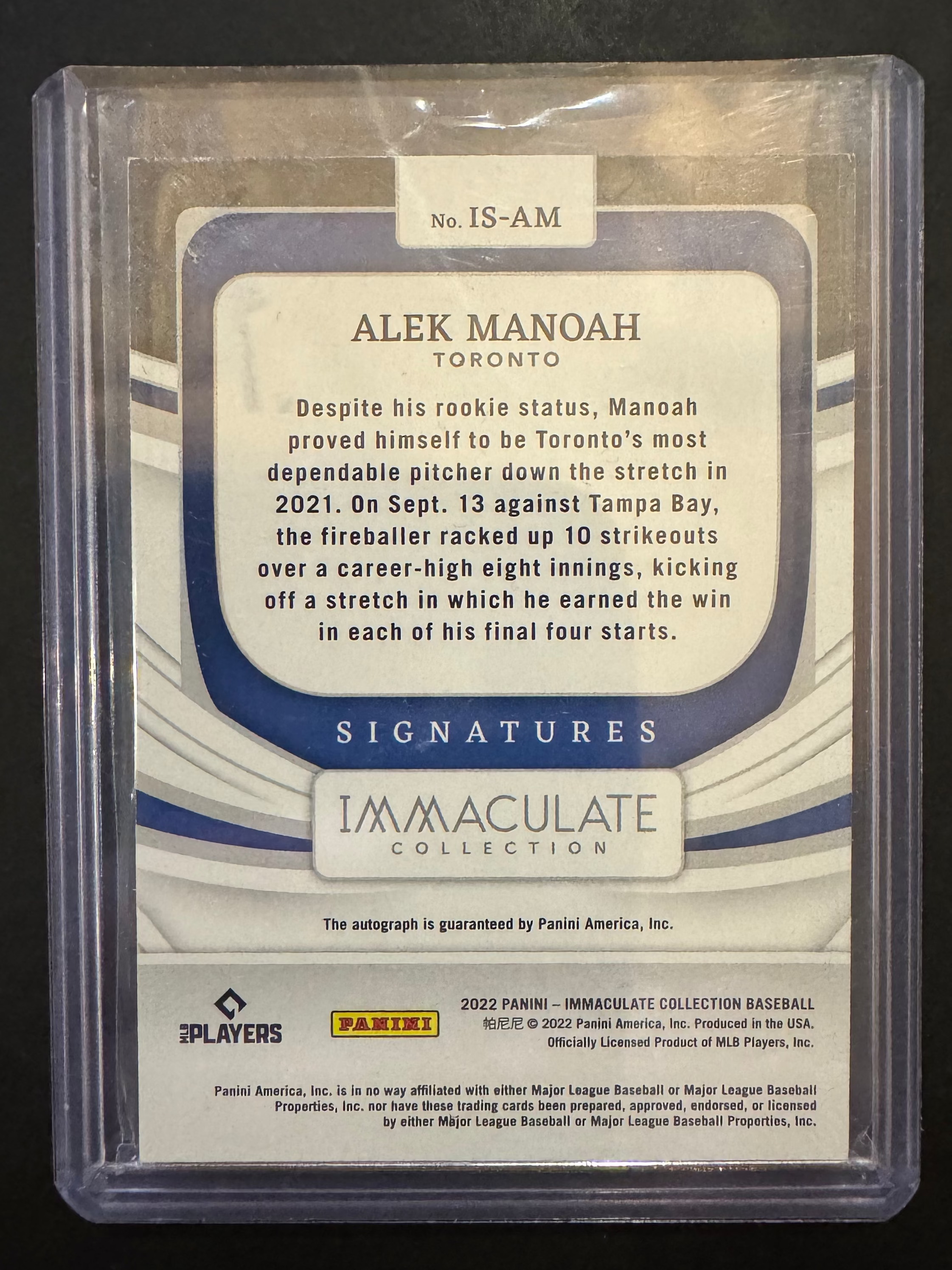 Alek Manoah Immaculate Collection Autographed 2/5